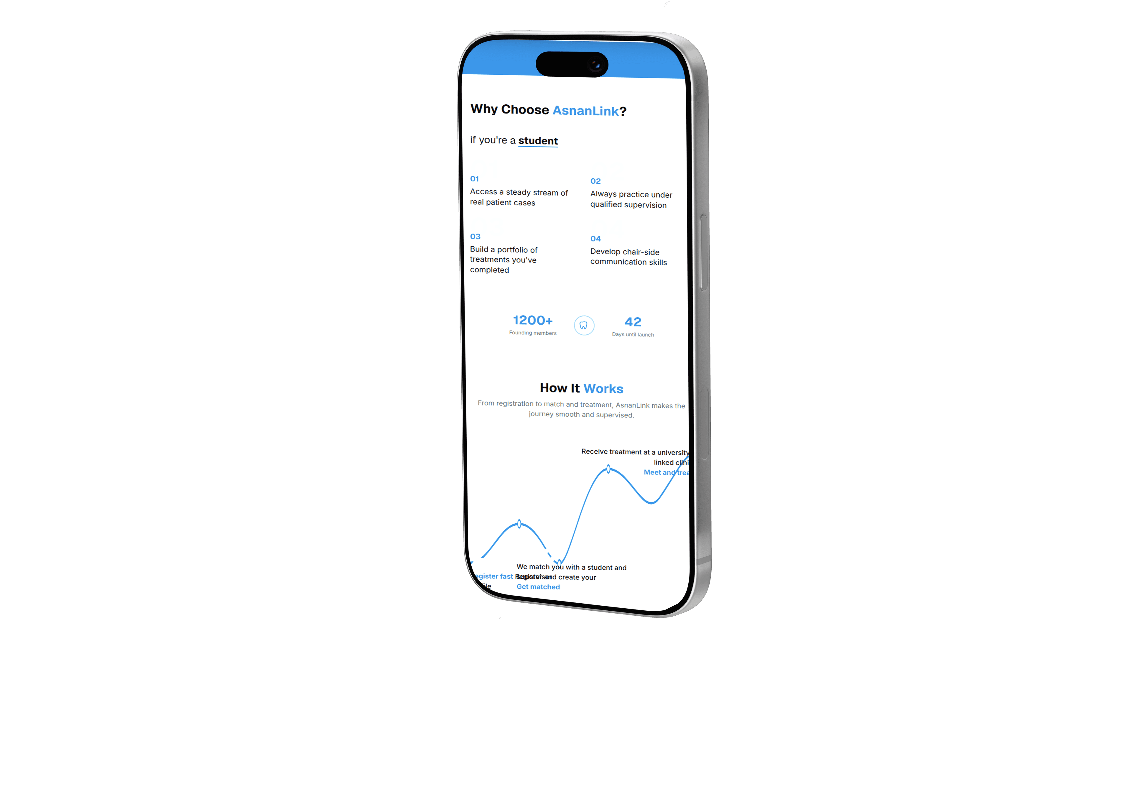 AsnanLink app showing a patient match
